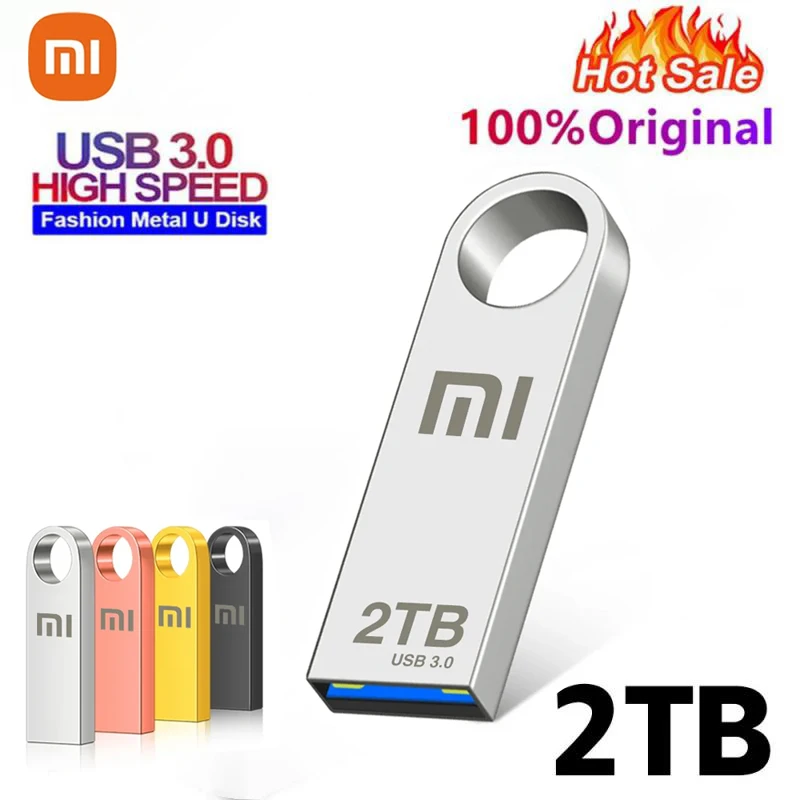 XIAOMI 2 IN 1 1TB USB 3.0 Flash Drive 2TB High-Speed Pen Drive Metal Waterproof Type-C PenDrive for Computer Storage Devices