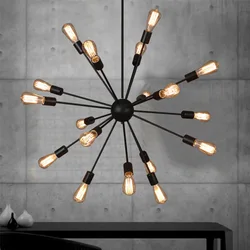 Creative Vintage Retro Led Indoor Chandelier Loft Industrial Style Restaurant Kitchen Living Room Iron Lights Fixture Lamp Decor