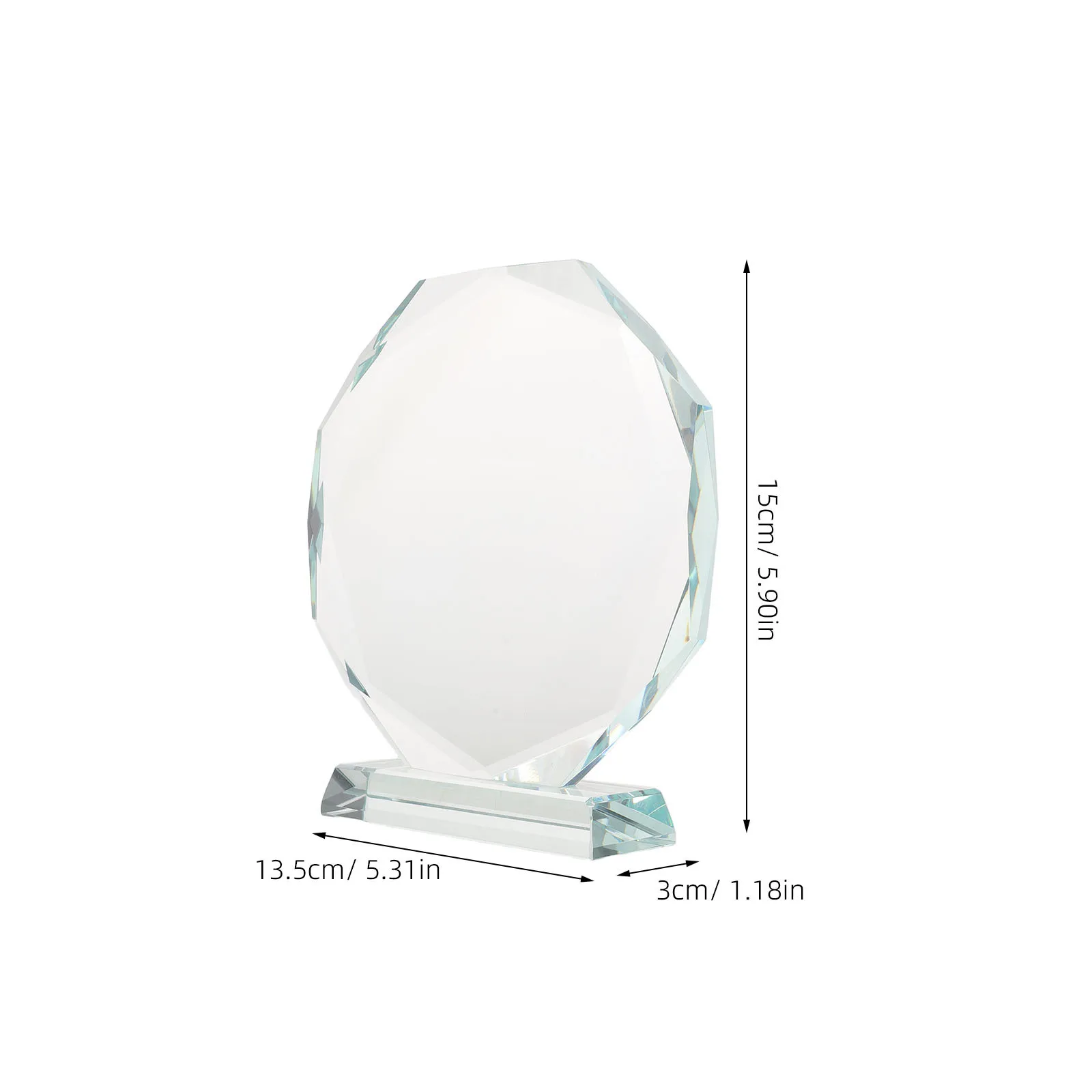 جائزة كأس كريستال 140 مم لوحة زجاجية مثمنة شفافة لتقدير التعرف على الموظفين عرض سطح المكتب تذكار تذكاري