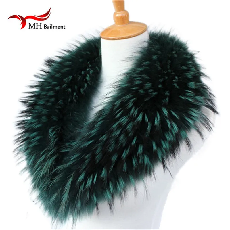 Real Raccoon Fur Scarves Woman 100% Pure Natural Raccoon Fur Collar Warm Winter Scarves Red Fox Fur Collar L#1