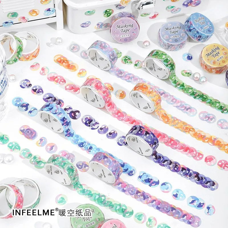 Kawaii Bubble Dot Washi Tapes 100 Dots Writing Washi Tape Circle Stickers for DIY Decorative Diary Planner Scrapbooking