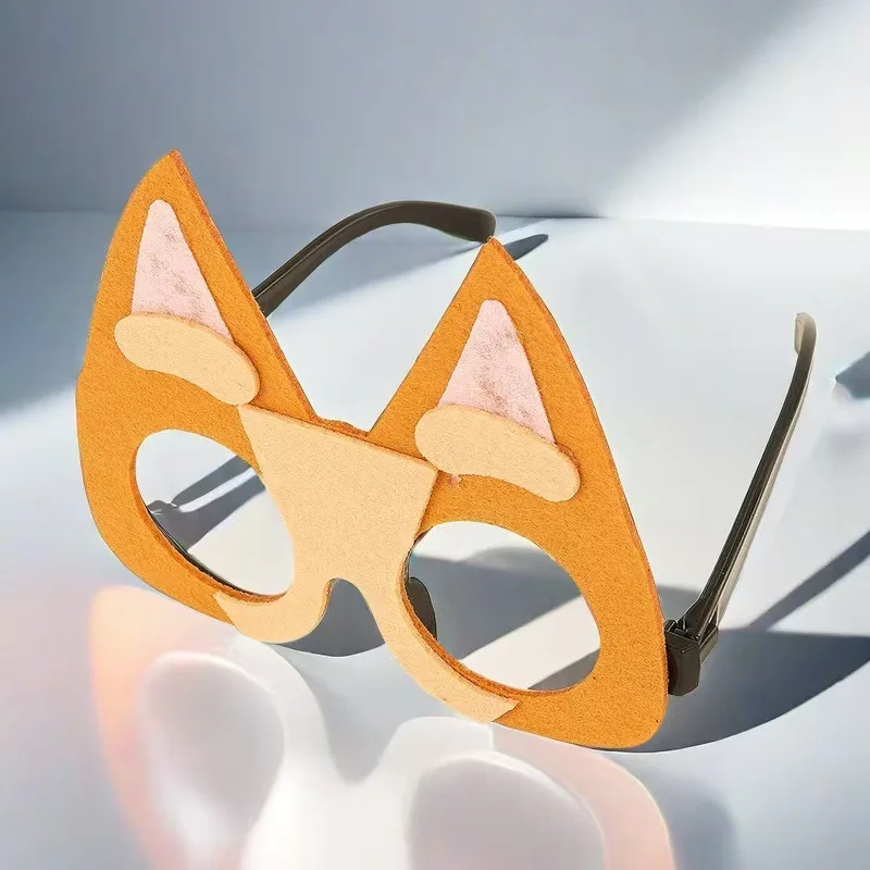 แว่นตาแฟนซีสำหรับเด็ก ลายการ์ตูนฮาโลวีน อนิเมะ สุนัข ทำจากผ้าสักหลาด สำหรับงานปาร์ตี้ ถ่ายรูป ตกแต่ง อุปกรณ์ประกอบฉาก