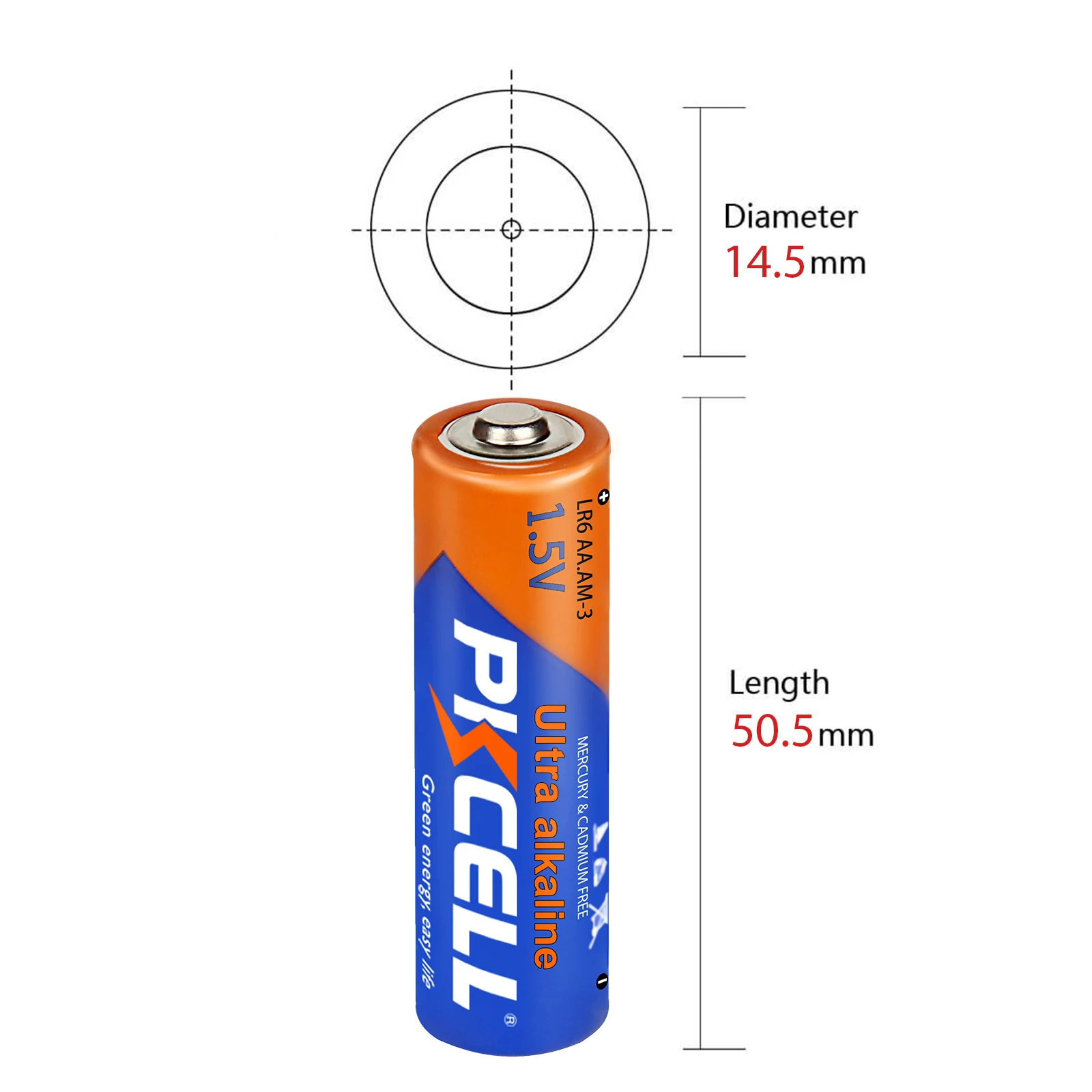 40PC PKCELL AA LR6 E91 AM3 MN1500  1.5V Alkaline Battery 3A AA Dry Batteries for Keyboards Clocks toy flashlight camera