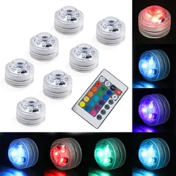 Submersible LED Light RGB Underwater Light Wedding Tea Light Hot Tubond Pool Bathtub Aquarium Party Vase Decor