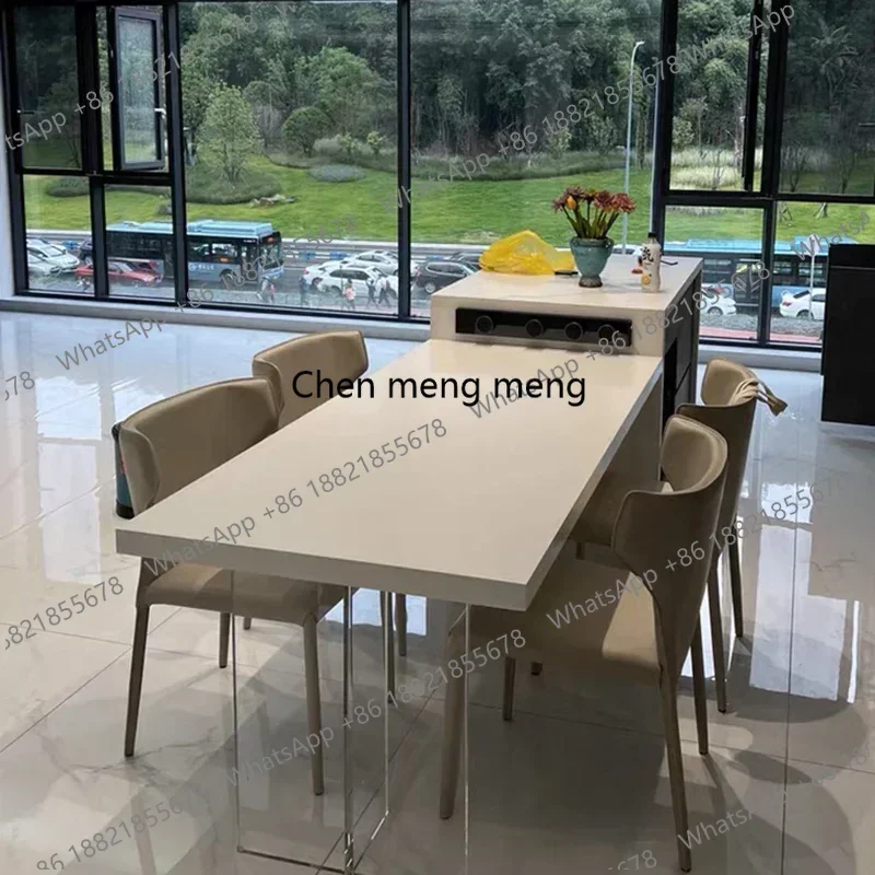 

F5822 Luxury Design Dining Table Japanese White Industrial Modern Dining Table Rectangle Minimalist Esstisch Living Room Furnitu