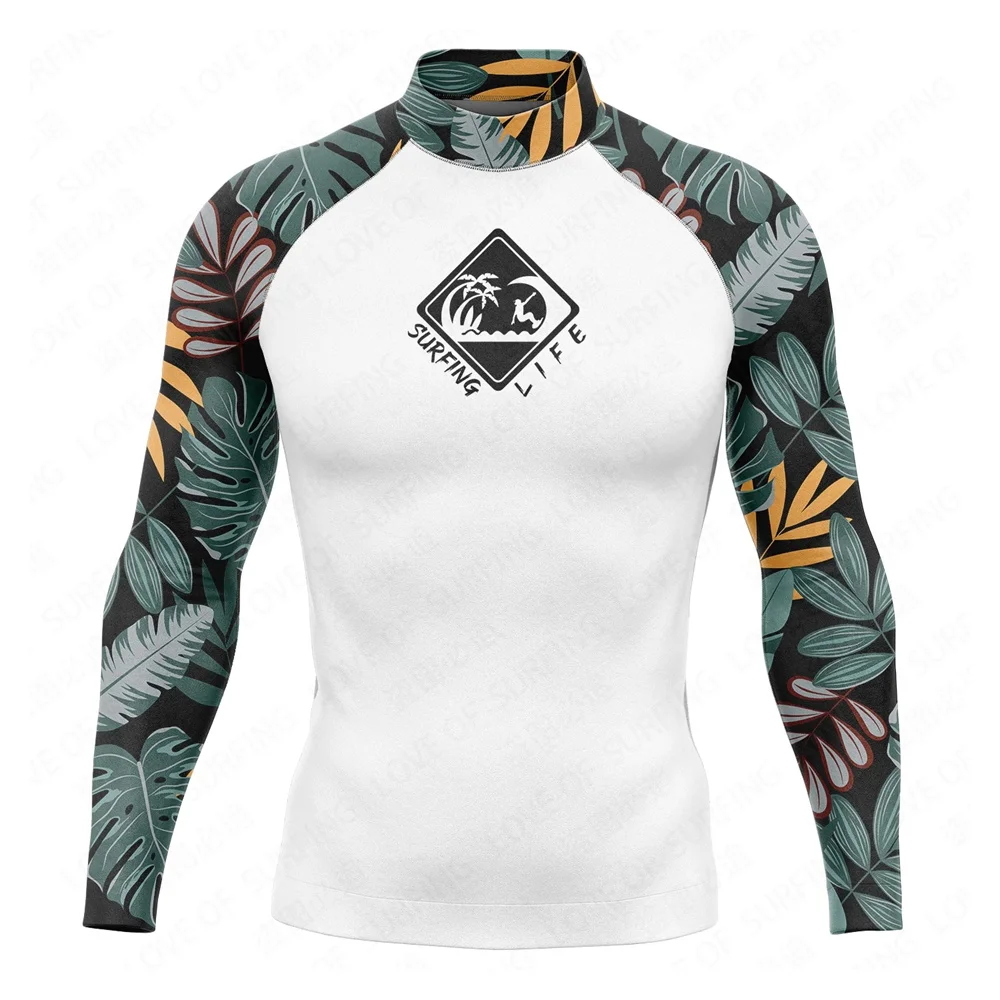 Summer Men\'s Rash Guards Surfing Suit Water Surfing Fashionable Apparel Quick Drying Swimwear Fitness Sportswear Customizable