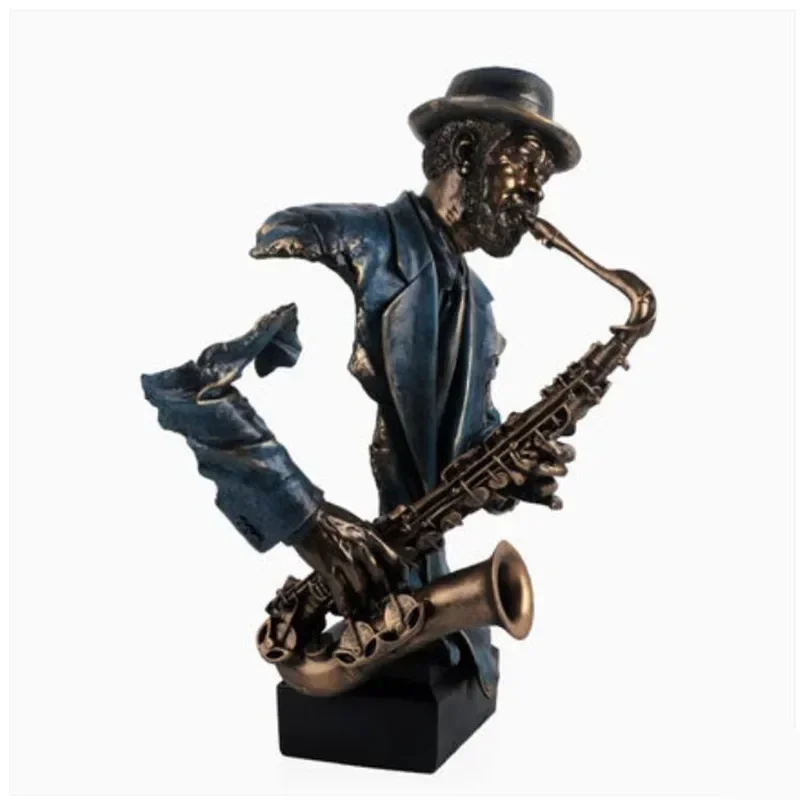 [TML] 57cm Modern Creative Music Saxophone Bust Statue Abstract Figure Musician Figurine Resin Art&Craft Home Decoration model