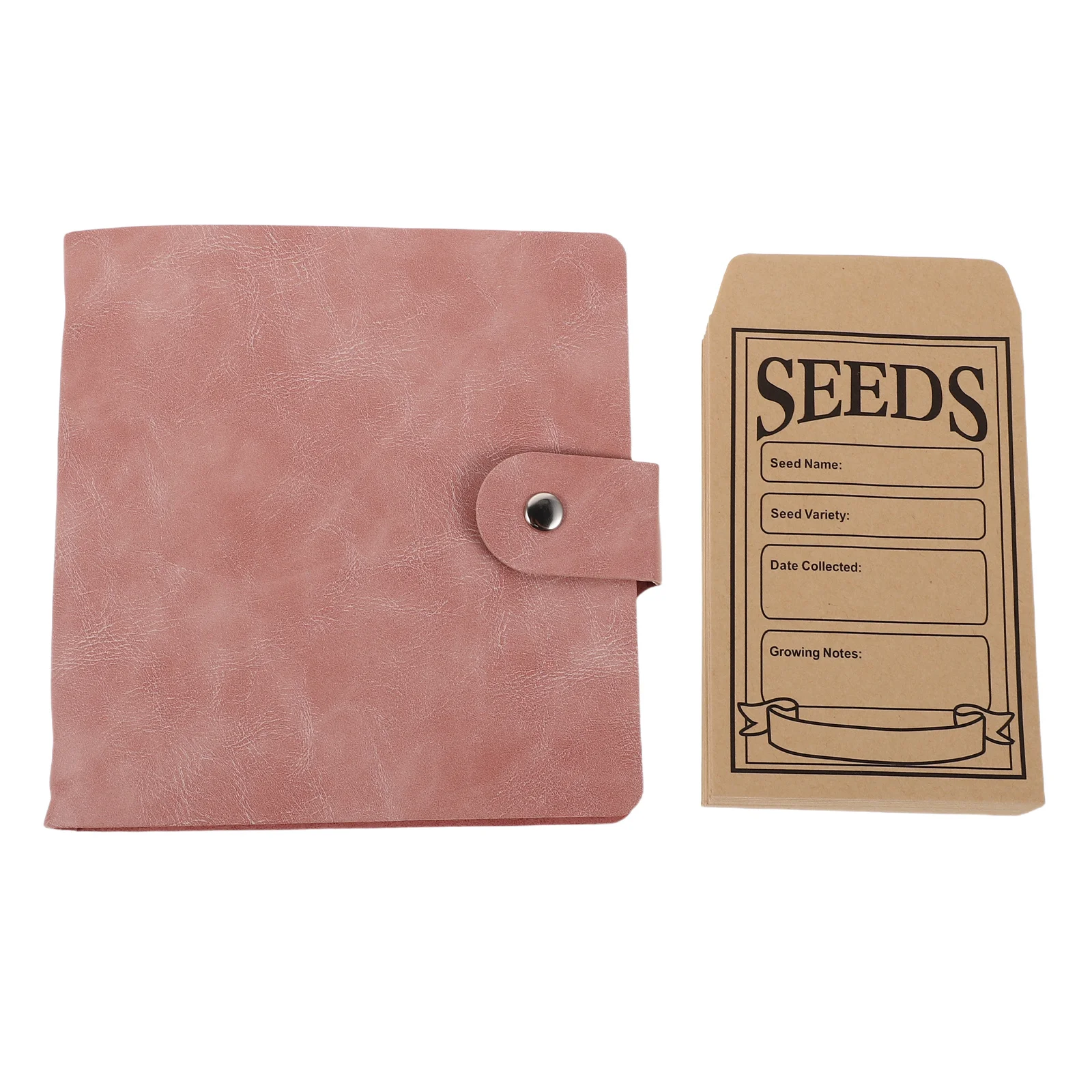 1Set Garden Seed Organizer Binder Fake Seed Storage Organizer 25 Clear Pockets 50 Envelopes for Flower Vegetable