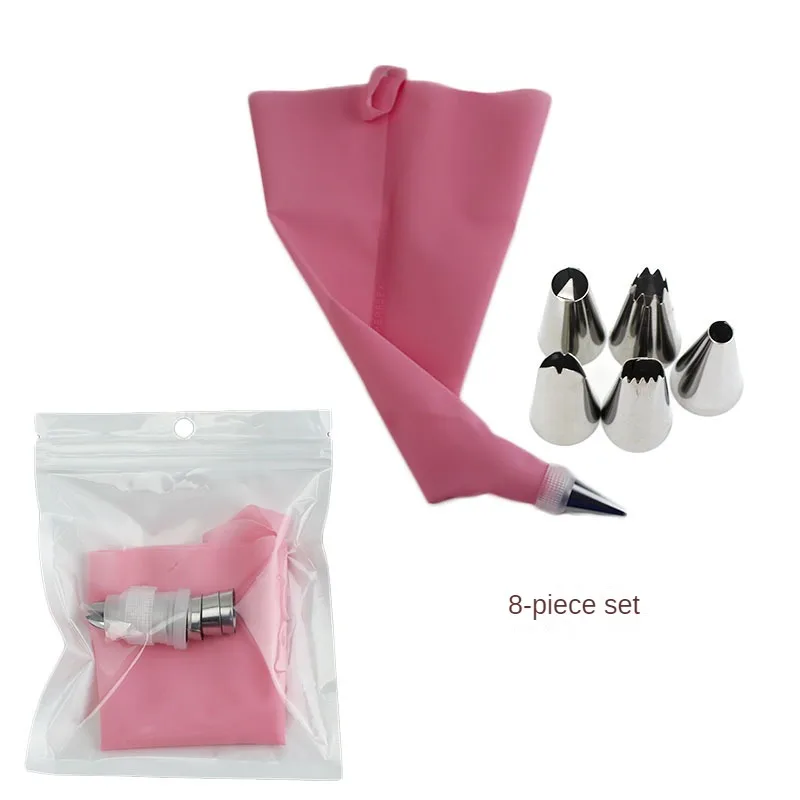 

Stainless Steel Flower Nozzle Converter, Cream Pastry Tube Suit, Silicone Cream Bag, Small Size