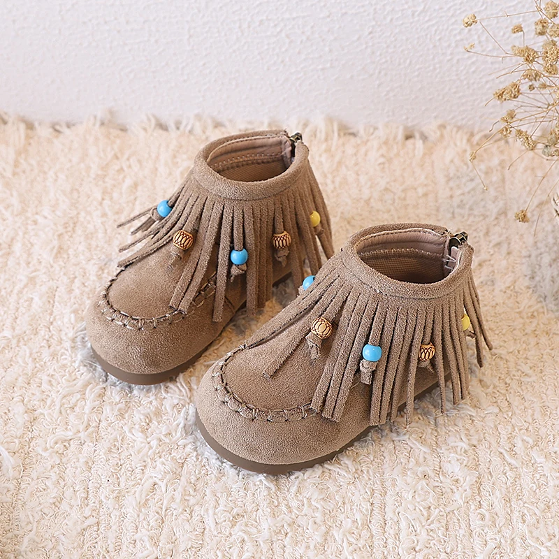 2025 جديد الخريف الفتيات أحذية الموضة نمط جديد أحذية الأميرة مع شرابات عالية أعلى حذاء من الجلد للطفل الصغار ЖеСы БТНК #2