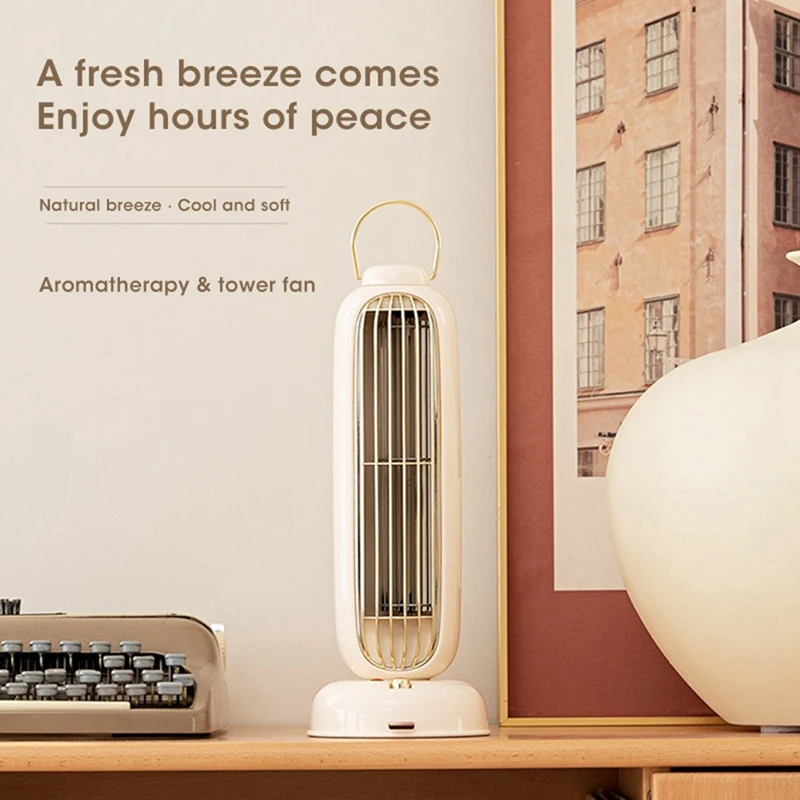 Tower Fan Bladeless Portable Desktop Air Cooler Vertical Fan Wide Angle Air Supply For Home Study