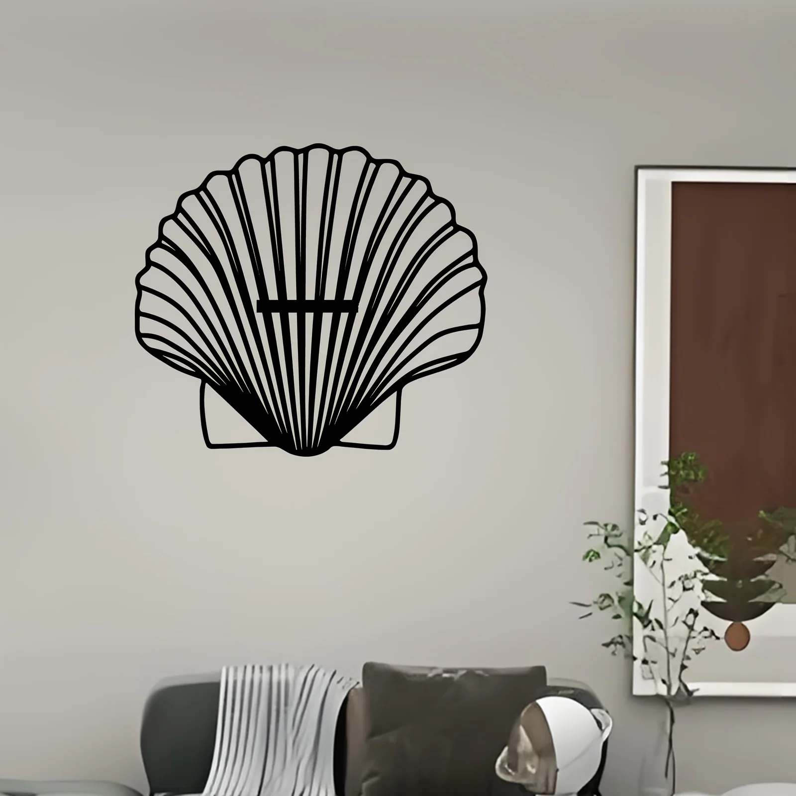 Scallop Shell Iron Wall Art Weatherproof Coastal Metal Decor Bathroom Garden Easter Summer Rustproof Gift Ornament