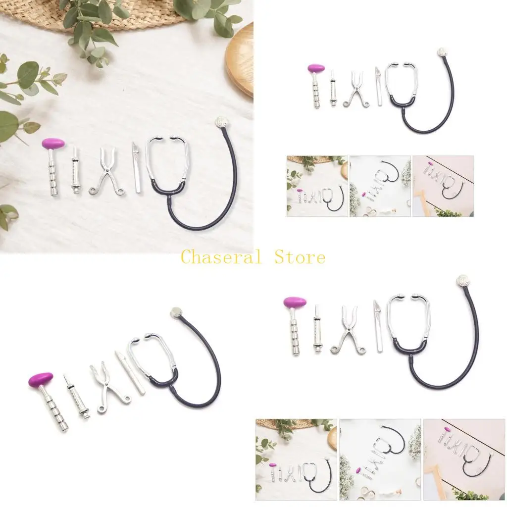 Bộ sưu tập thiết bị ống nghe nhà búp bê thực tế E7CE để nhập vai sáng tạo