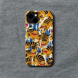 Luxury Funny Tiger Phone Case for iPhone 16 15 14 13 12 11 Pro Max XS XR XSMax 6 7 8 Plus Glossy HD Hard PC Cover