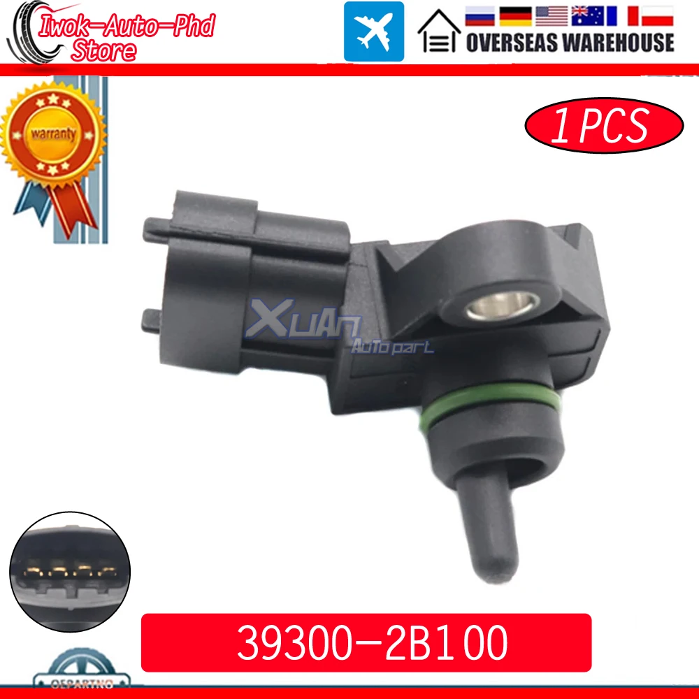 NOWY czujnik ciśnienia bezwzględnego w kolektorze do Hyundai Elantra Equus Sonata Tucson Azera Kia Rio Soul Sorento MAP 39300-2B100 08-16