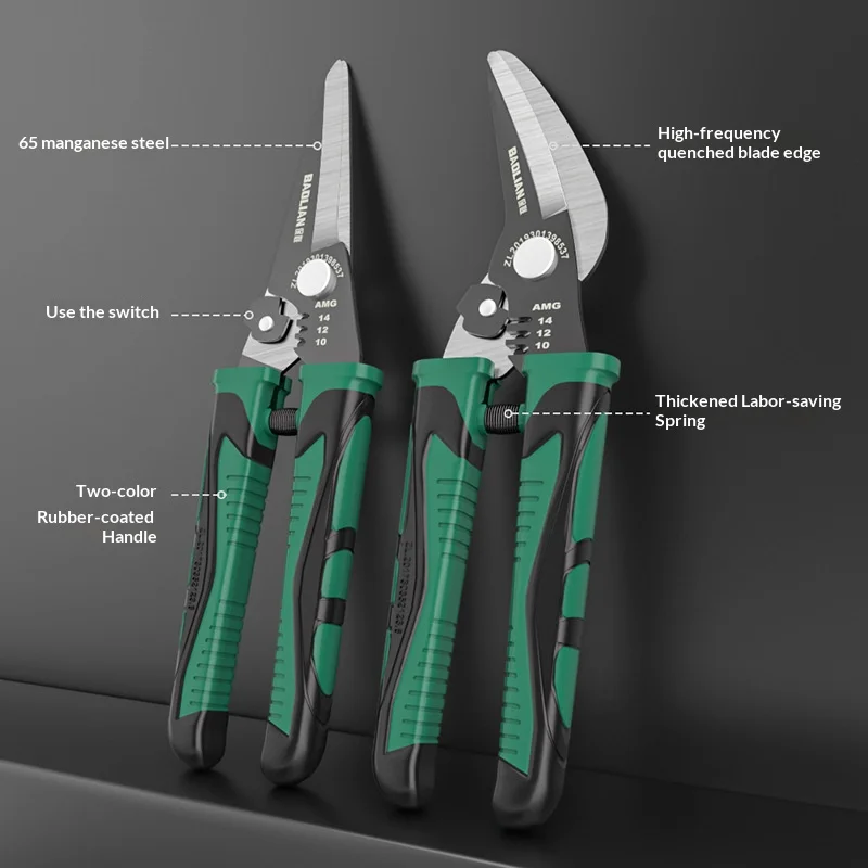 Tijeras de aviación de acero inoxidable, cortadoras de alambre, rectas, para chapa, multiusos, con ranura, para vendajes, para barbería