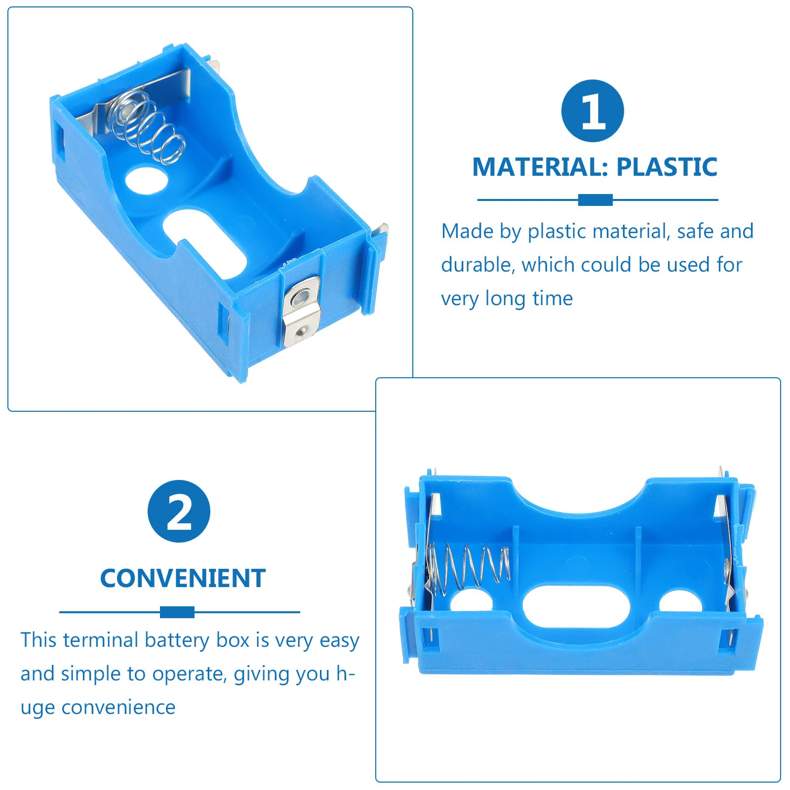 4pcs Plastic Battery Terminal Box for Physics Electricity Experiments – Lab Teaching Tool