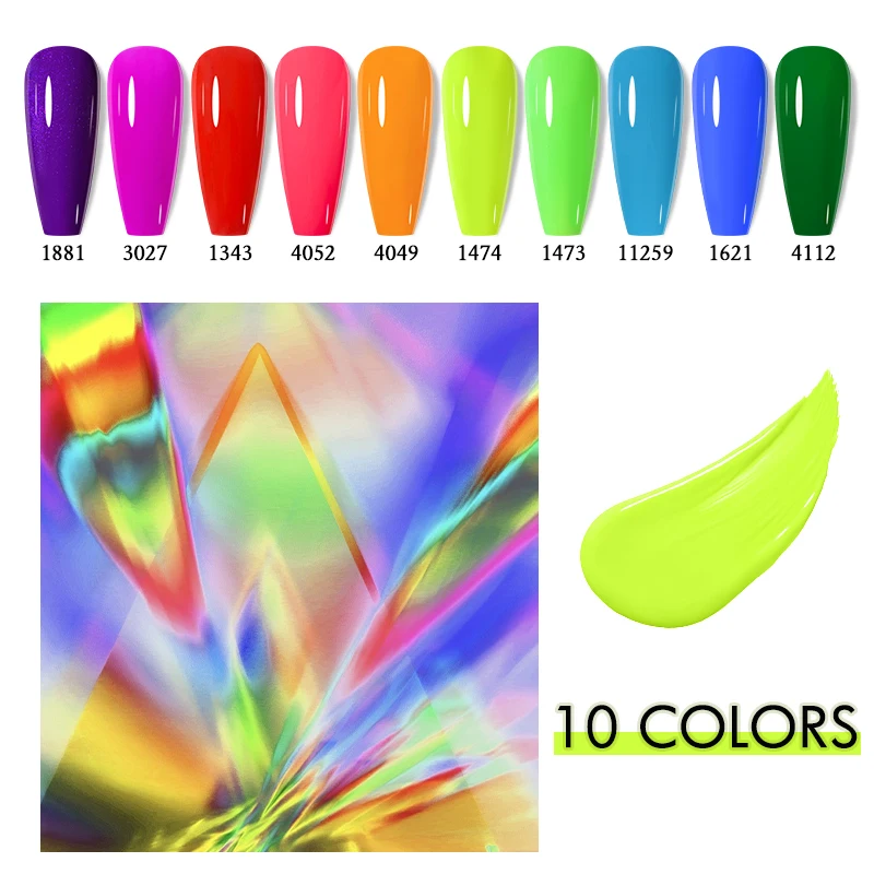 Arte Clavo 10-teiliges Gel-Nagellack-Set, rosa, lila, Nagelgel, semi-permanent, UV-LED-Lack, Nagelkunst-Design, Soak Off Nail Gel Kit