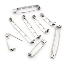 20pcs/lot 20 25 32 38mm 316 Stainless Steel Brooch Clip Pins Safety Brooch Settings Blank For DIY Jewelry Making Supplies