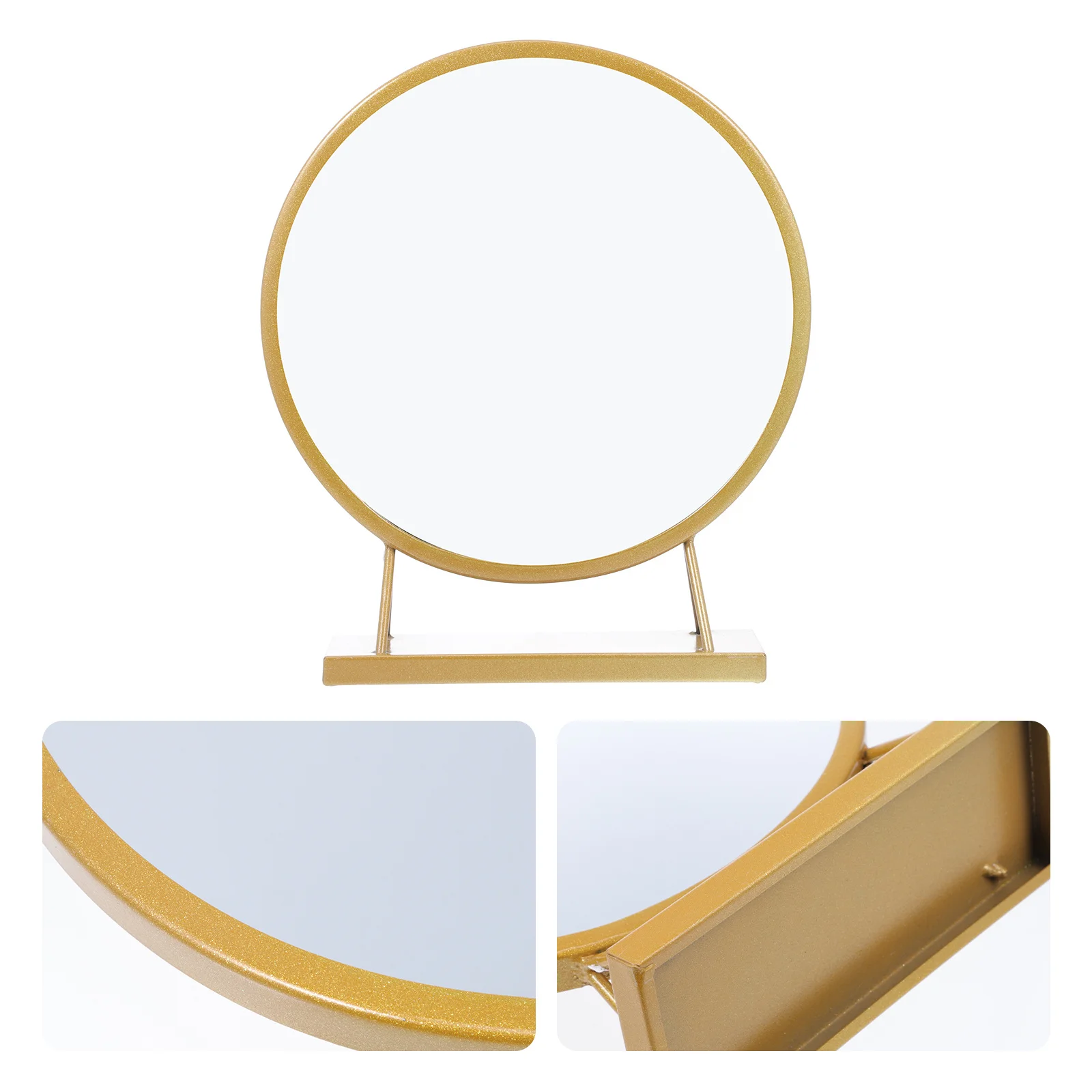 

Round Shaped Makeup Mirror Desktop Decorative Mirror Chic Durable High Definition Surface Perfect for Bedroom Bathroom Table