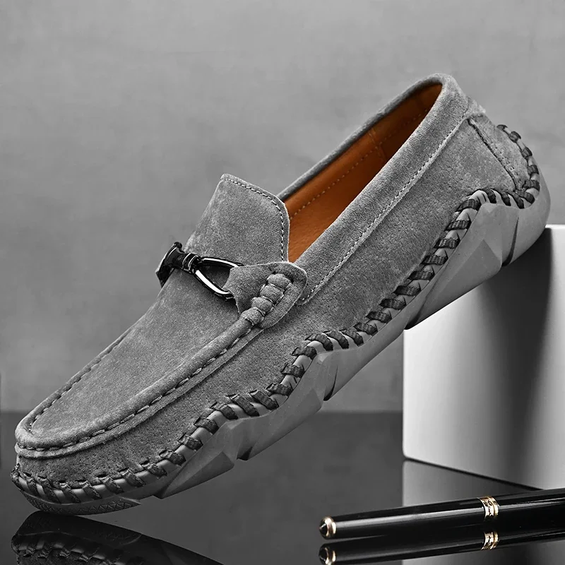 Mocasines planos sin cordones para hombre, zapatos informales, cómodos, estilo clásico, a la moda, para Primavera, 2023
