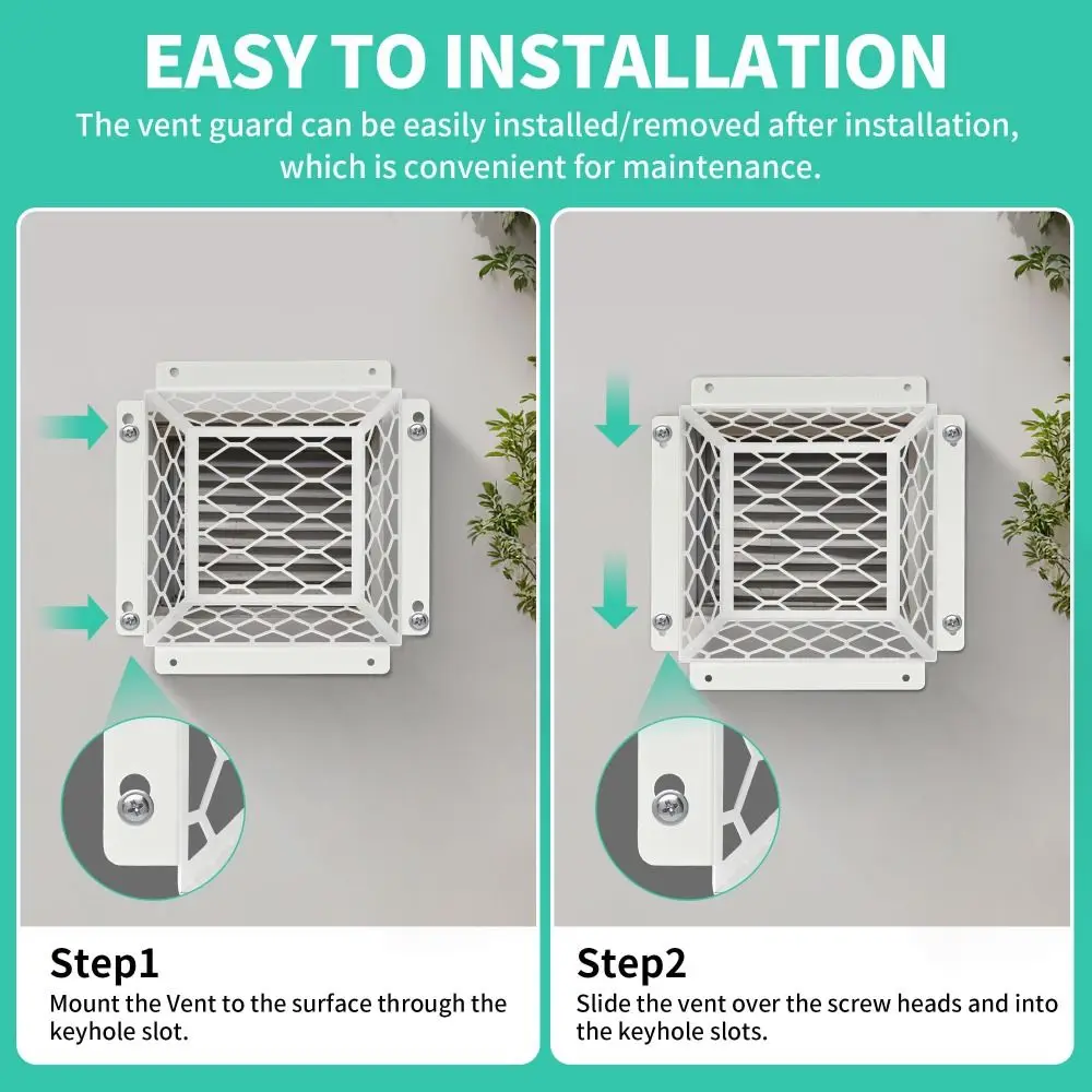 Weatherproof Outdoor Vent Cover Stainless Steel Rustproof Protective Cap Wear-Resistant Universal Fit Vent Guard