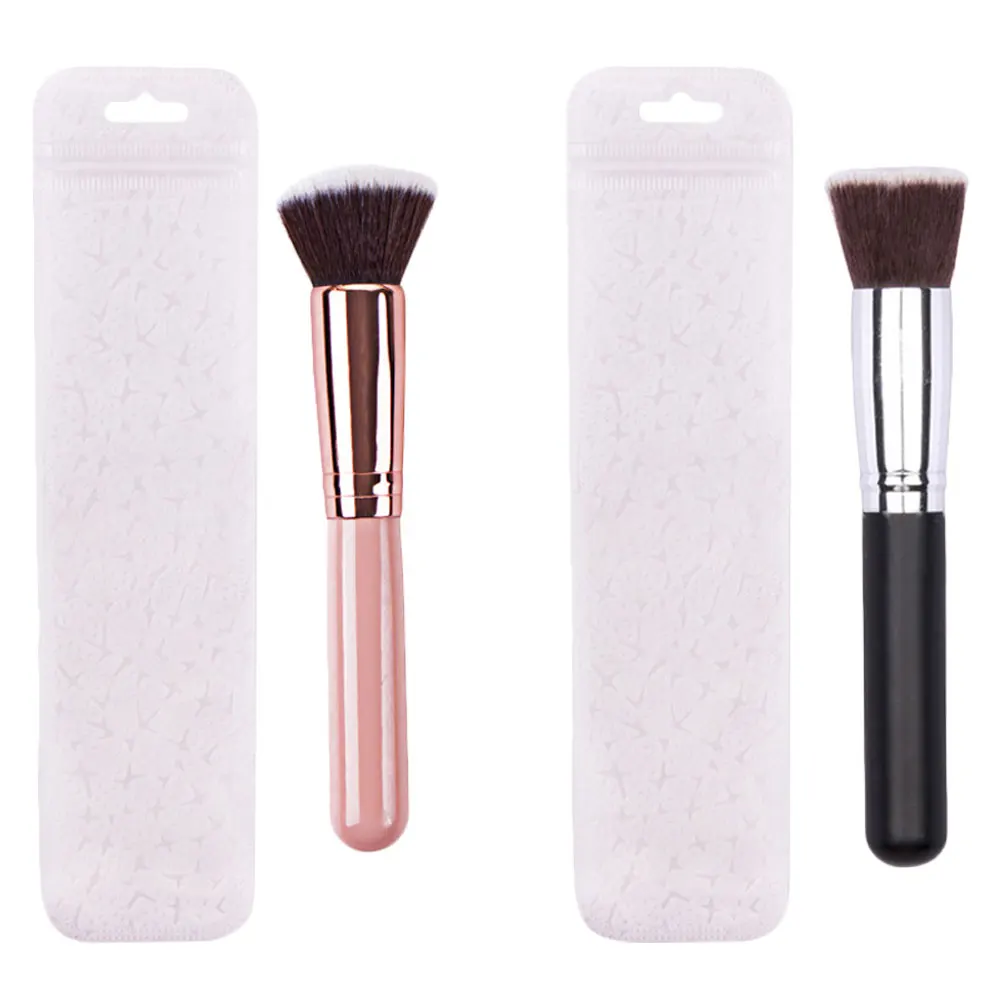 

2 Pcs Hair Flat Head Makeup Brush Miss Foundation Accessories Wood Brushes Powder