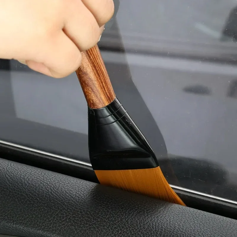 Cleaning Brush Wood Handle Tools Car Interior Detailing Air Outlet Interior Dust Removal Brushes Auto Clean Tools