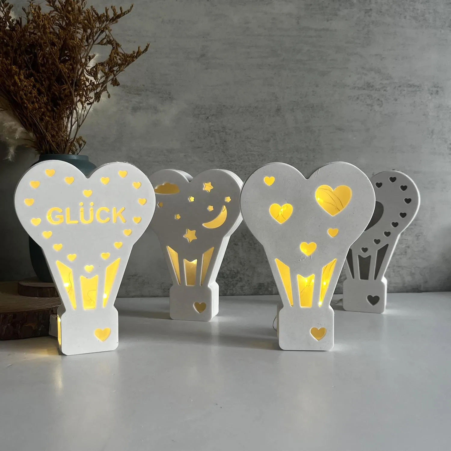 Hot Air Balloon Silicone Ornament Mold Led Light Diy Hot Air Balloon Lantern Plaster Romantic Atmosphere Decor Making Moulds