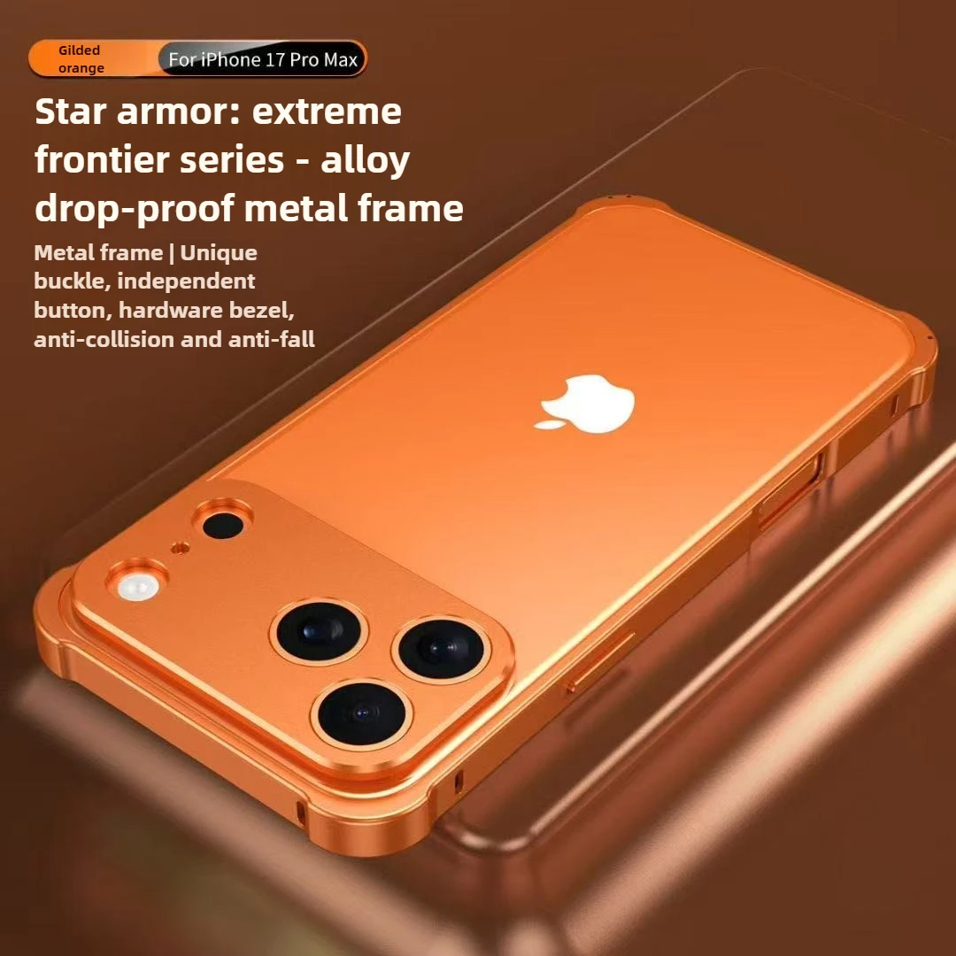 Original Farbe Aluminium Rahmen Metall Bumper Hard Case Für IPhone 17 Air 17 Pro Max Hohe Qualität Legierung Objektiv Schutz Telefon Abdeckung