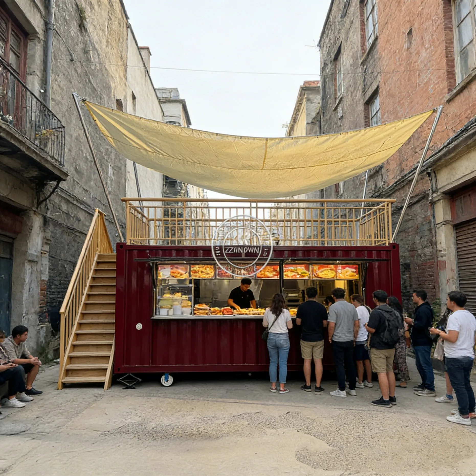 

Strong Quality Fast Food Container Restaurant Kiosk Shipping Container Style Food Concession Vending bar Kiosk