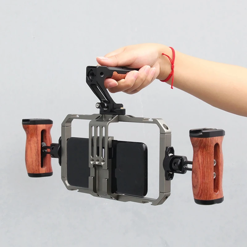 Trépied de montage pour smartphone, étui de réalisation de films, poignée de stabilisateur vidéo pour téléphone, cadre de support durable