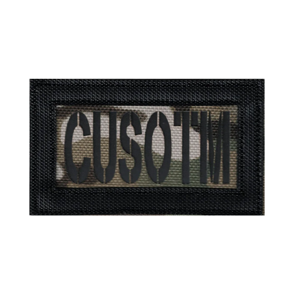 Custom Laser Cut Patch Name Tapes Double Hook Radio Call Sign IR IFF Infrared Reflection Reflective Material Luminous Dazzle