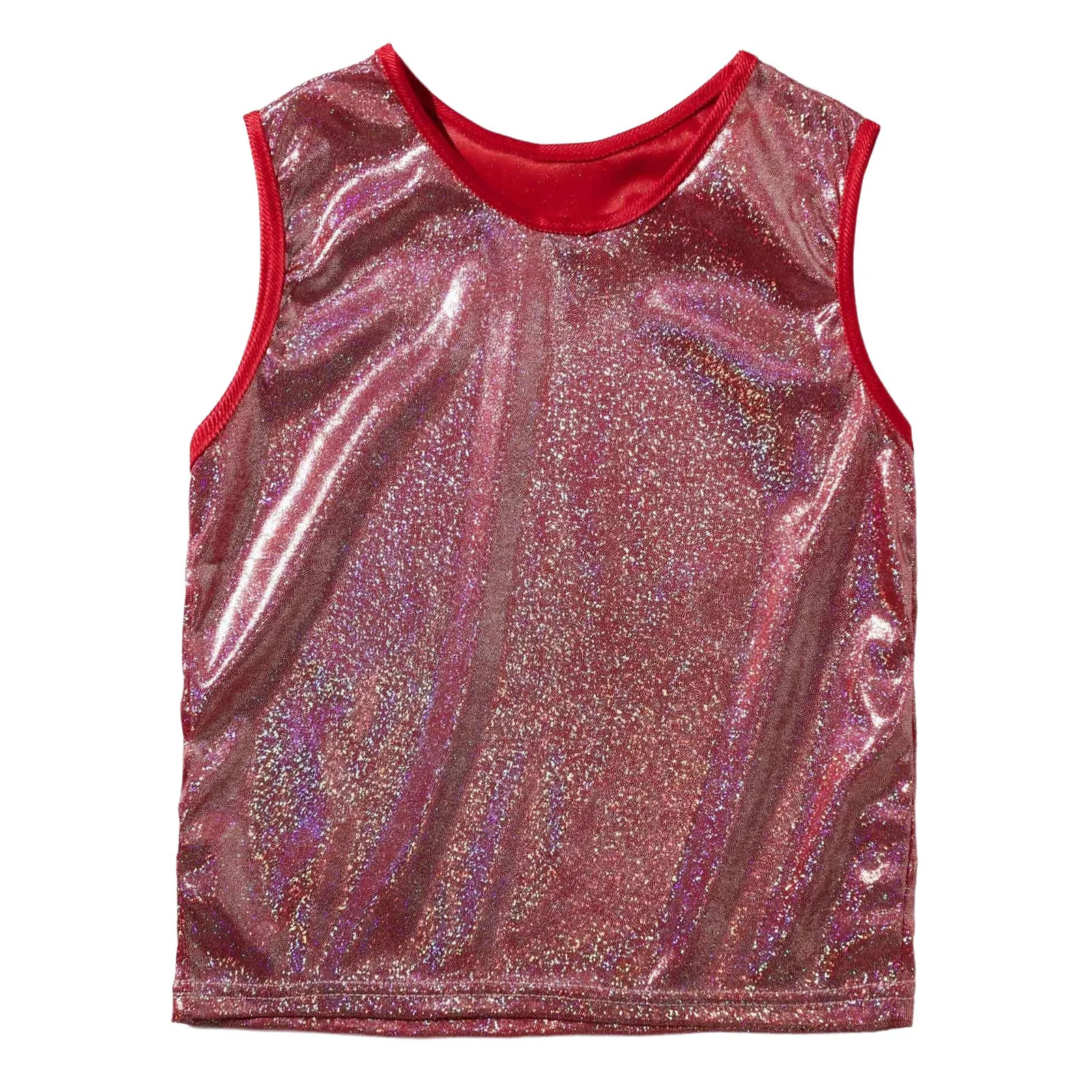 الفتيات الفتيان لامع نقاط صغيرة الجاز الرقص سترة الهيب هوب Dancewear الشارع الشهير أكمام تانك القمم التشجيع أداء زي