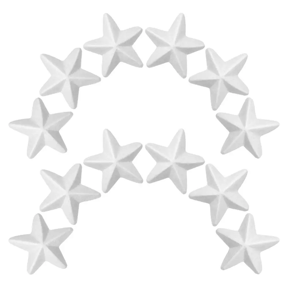 12Pcs Unpainted Lightweight Foam Stars DIY Craft Supplies for Christmas Decorations Holiday Ornaments Table Centerpieces Small