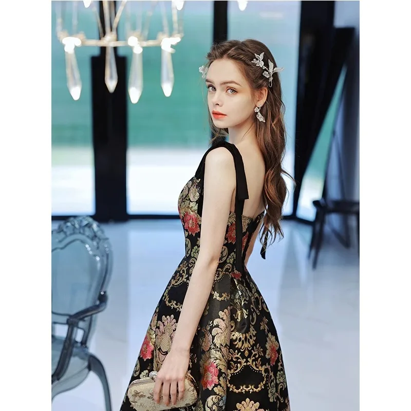 Elegant Korea Evening Party Dress Wedding Dresses for Bride Women Sexy A Line Suspender Wedding Shoot Sleeveless Prom Dress
