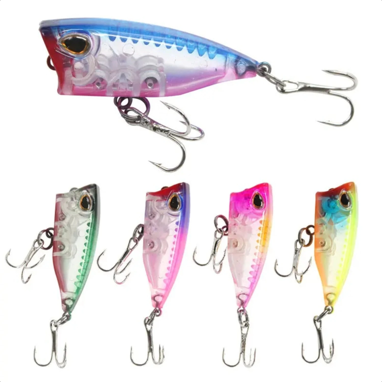 

Fish Plastic Lures Mini Popper Baits Artificial Bait Popper Fishing Hard Lure