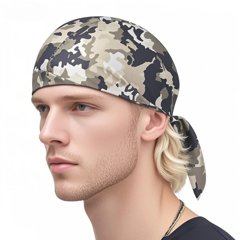 

Камуфляжная пиратская шляпа, универсальная шляпа из полиэфирного волокна с цифровым принтом, защита от солнца и дышащий велосипедный мотоциклетный платок