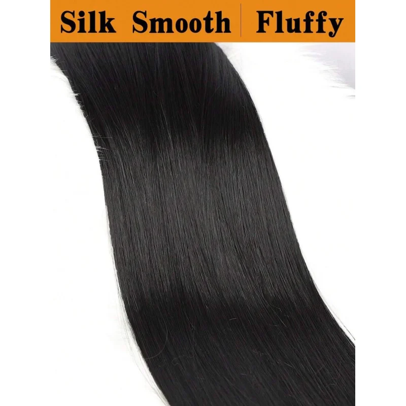 Long Straight Drawstring Ponytail Extension – Natural Soft Synthetic Heat Resistant Hairpiece For Women Hair Extensions