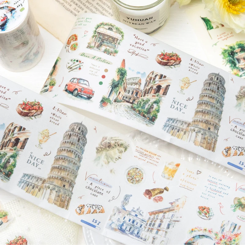 

Journal GO 7.5x200cm Decorative Adhesive Washi Tape Romantic Travel Junk Journal DIY Masking Tape Scrapbooking Stickers