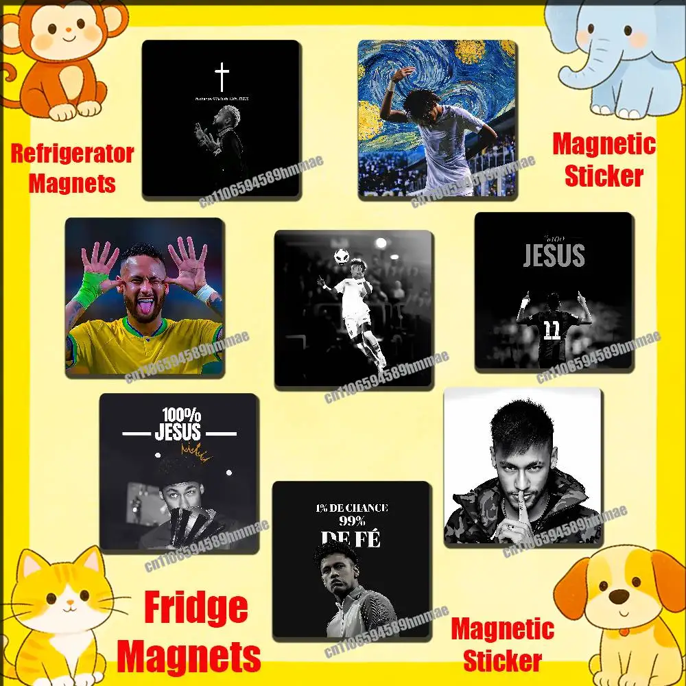

For N-Neymar Football Fridge Freezer Refrigerator Magnets Kitchen Metal Cabinet Magnetic Sticker Card