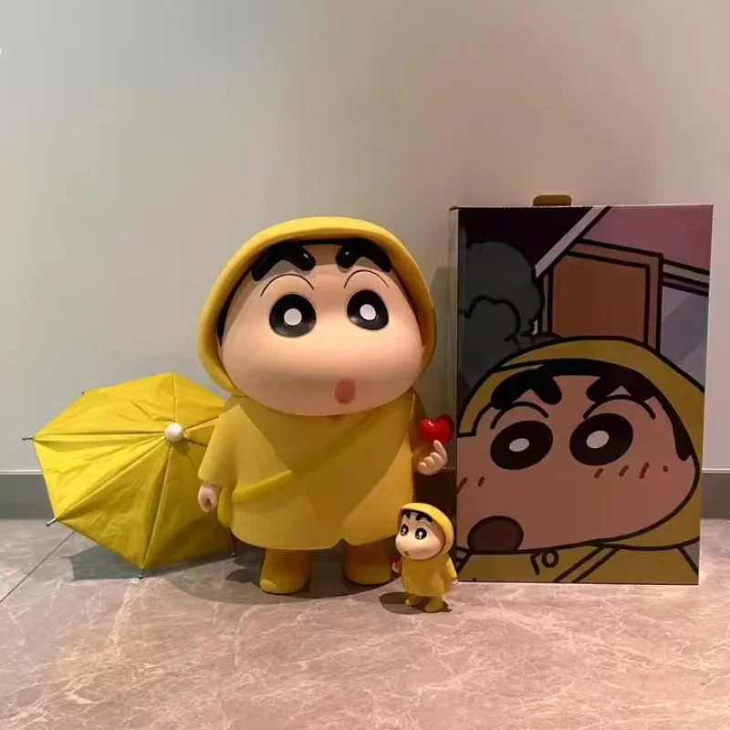 40 cm Crayon Shin-Chan grand imperméable Figure série modèle voiture ornement poupée Collection décoration Anime limité cadeaux d'anniversaire