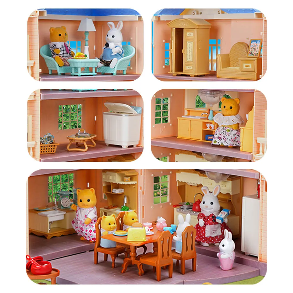 Maison de poupée Micro Villas de luxe 1:12, château, maison dans les arbres, maison de jeu d'auditorium, meubles miniatures, modèle de cuisine, jouet, cadeau pour filles