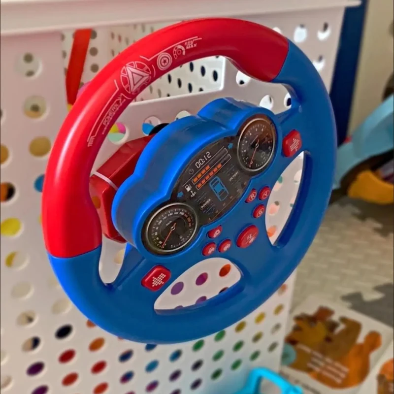 Light-Up Musical Toy Steering Wheel with Realistic Sounds & Buttons for Toddlers, Promotes Cognitive Skills & Soothing Play