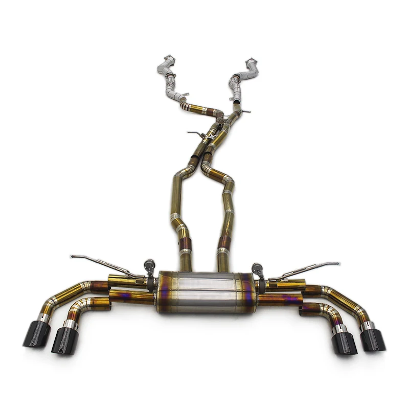 

LXBY-Full Exhaust System for PORSCHE Cayenne 957 3.6 4.8 2006-2010 Straight Downpipe Titanium Pipe Muffler Valved Catback Exhaus