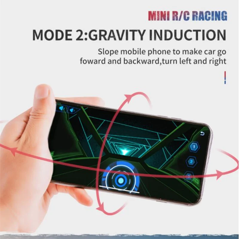 1:58 Mini carro de corrida R/C, controle de APP Bluetooth para celular, Driftting 2.4GHZ High Speed Race Portable Powerful Motor Driving Toy