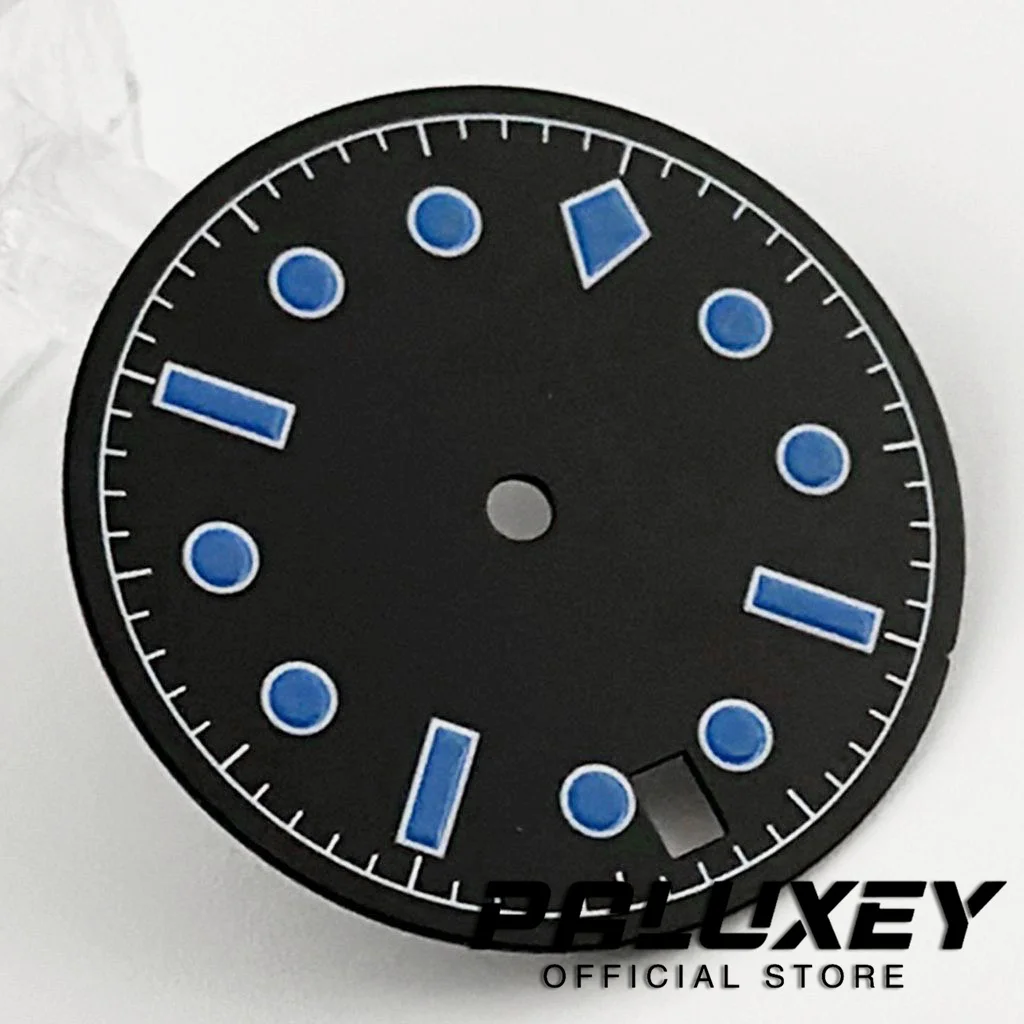 NH35 28,5 мм стерильные Dlai 50-fathoms Запчасти для циферблата часов NH35A 4R35 зеленые светящиеся детали для замены