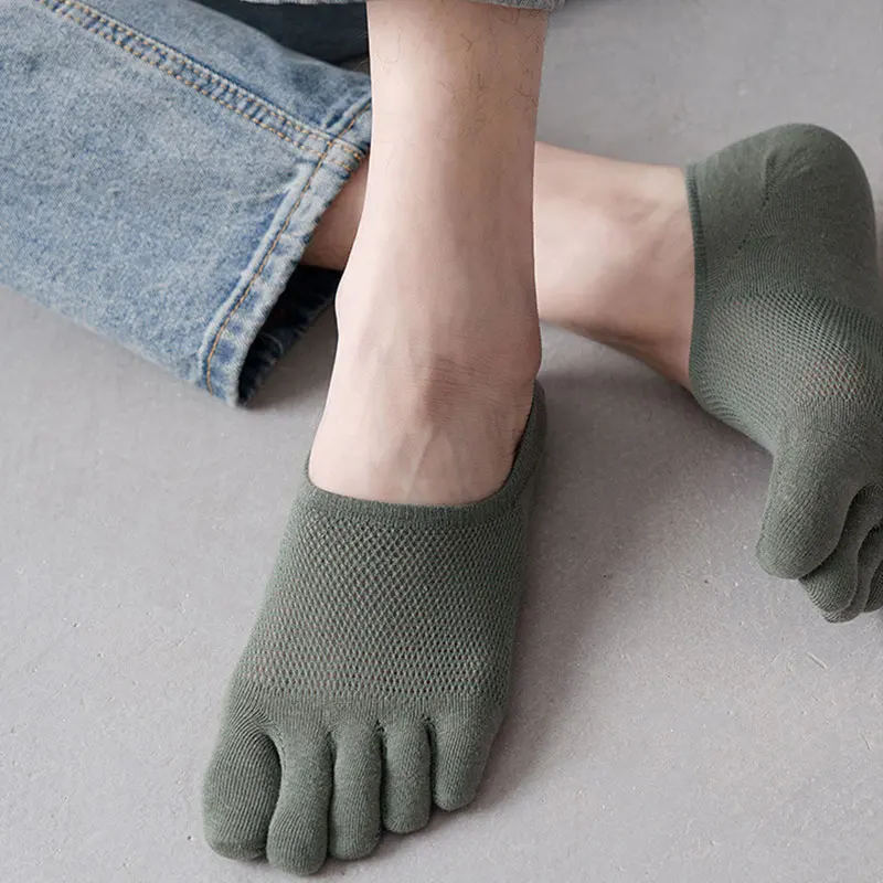 1 Paar fünf Fingers ocken Männer Frauen Pantoffel Zehen socken Mesh ausgehöhlt No-Show-Socken schweiß absorbierende Boots socken Knöchel kurze Socken