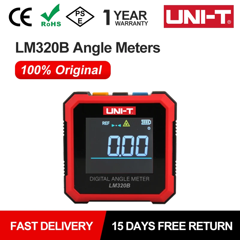 UNI-T Misuratore di angolo digitale LM320A LM320B Goniometro Inclinometro magnetico Goniometro Cercatore angolare elettronico Strumenti di