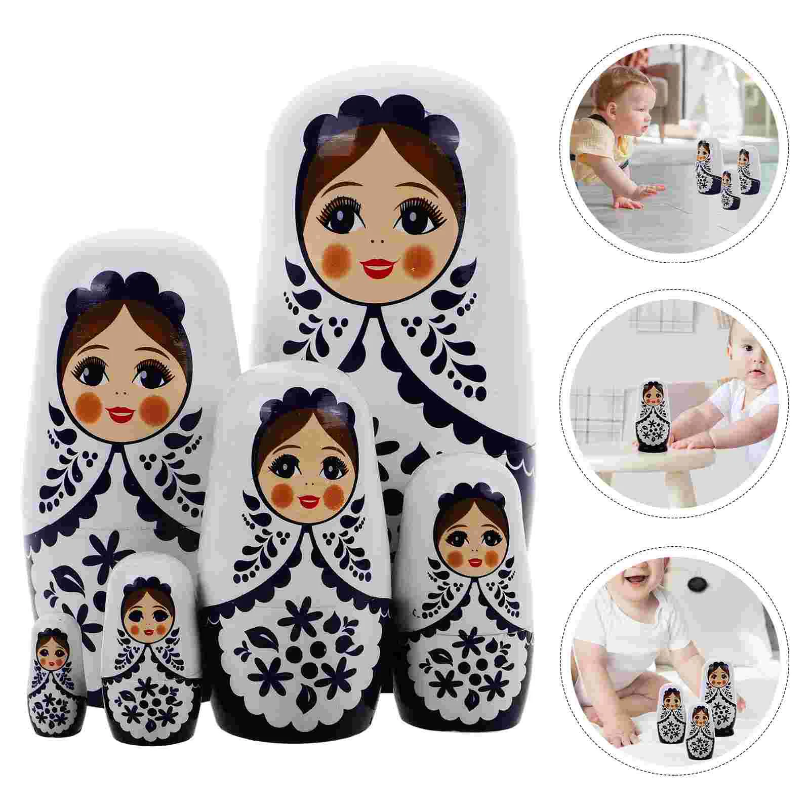 

Toys Kids Matryoshka Russian Dolls Nesting Birthday Present Baby and Crafts Table Kit for DIY Ornament Child